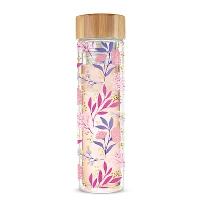 Blair Botanical Bliss Glass Travel Infuser Mug by Pinky Up - Multicolor - 9.87" x 2.75"