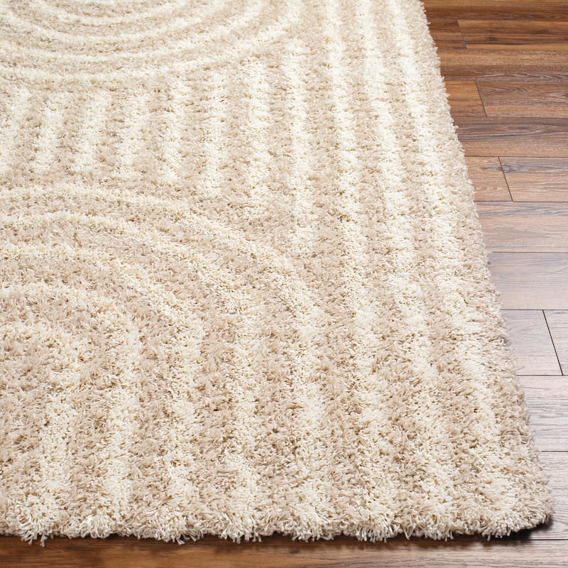 Livabliss Jamal Neutral Rainbow Plush Area Rug