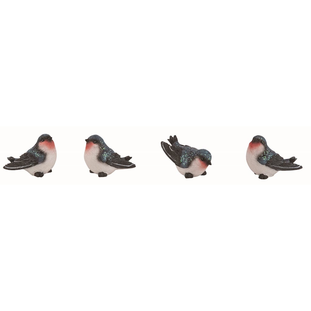Transpac Mini Resin Tree Swallow Bird Figurine Set of 4 Home Decorations, 2.0in H Spring Home Decorations