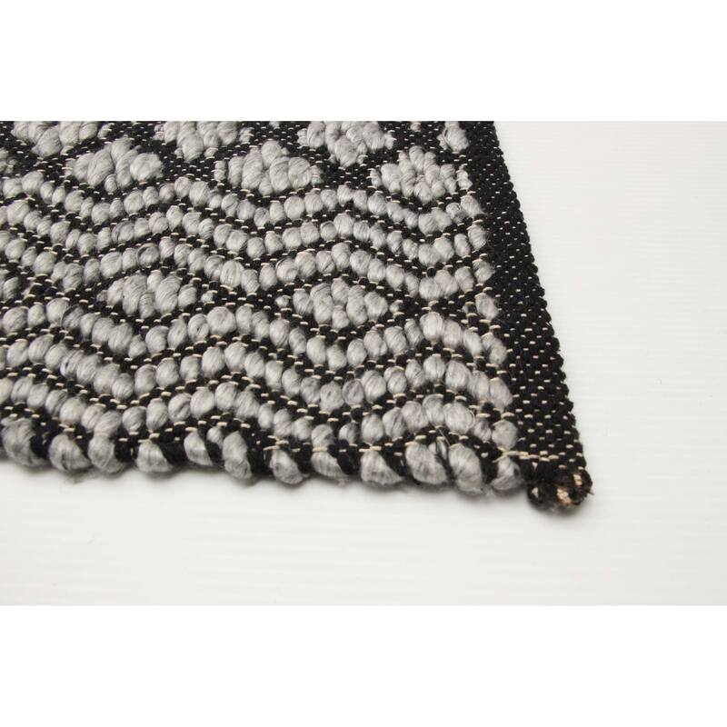 ECARPETGALLERY Braid weave Sienna Grey Wool Rug - 5'2 x 7'9