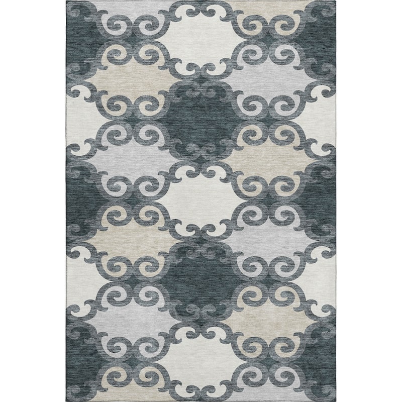 Premium Washable Super Soft Ornate Scroll Mayfield Rug