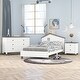 preview thumbnail 17 of 44, 3-Pieces Bedroom Sets, Platform Bed Frame with Nightstand & Storage Dresser, No Box Spring Needed, Easy Assembly White - Twin