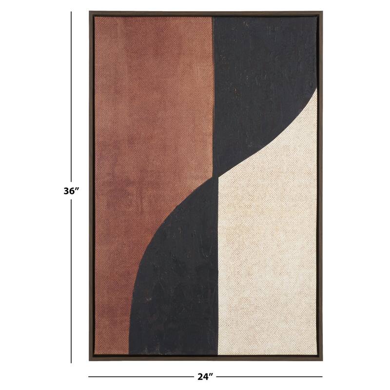 SAFAVIEH Home Meet Me Halfway 24W x 36L-inch Burnt Orange/Black Framed Wall Art - Burnt Orange/Black