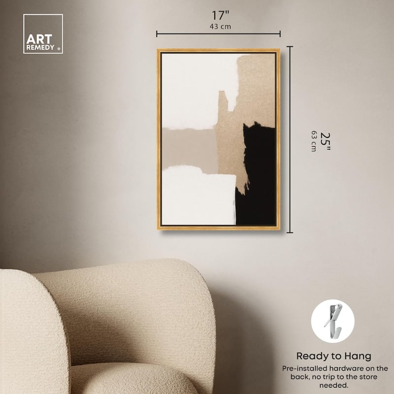 Beige and Black III Canvas by Art Remedy