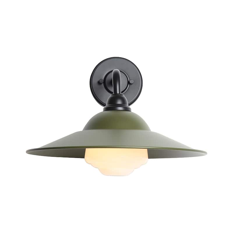 Golden Lighting 5096-OWL-MP Croma 12" Tall Outdoor Wall Sconce - Matte Black / Matte Pine / Warm Blanc