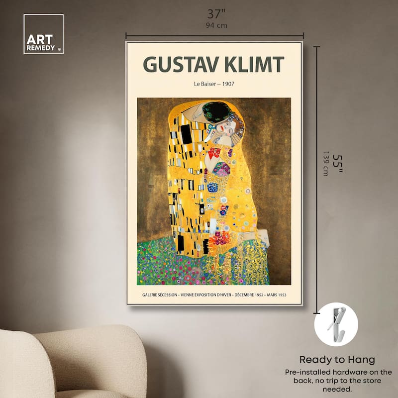 Golden Kiss Canvas by Art Remedy