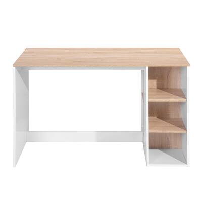47.2 in. OAK White Computer Desk with 5 Storage Shelves