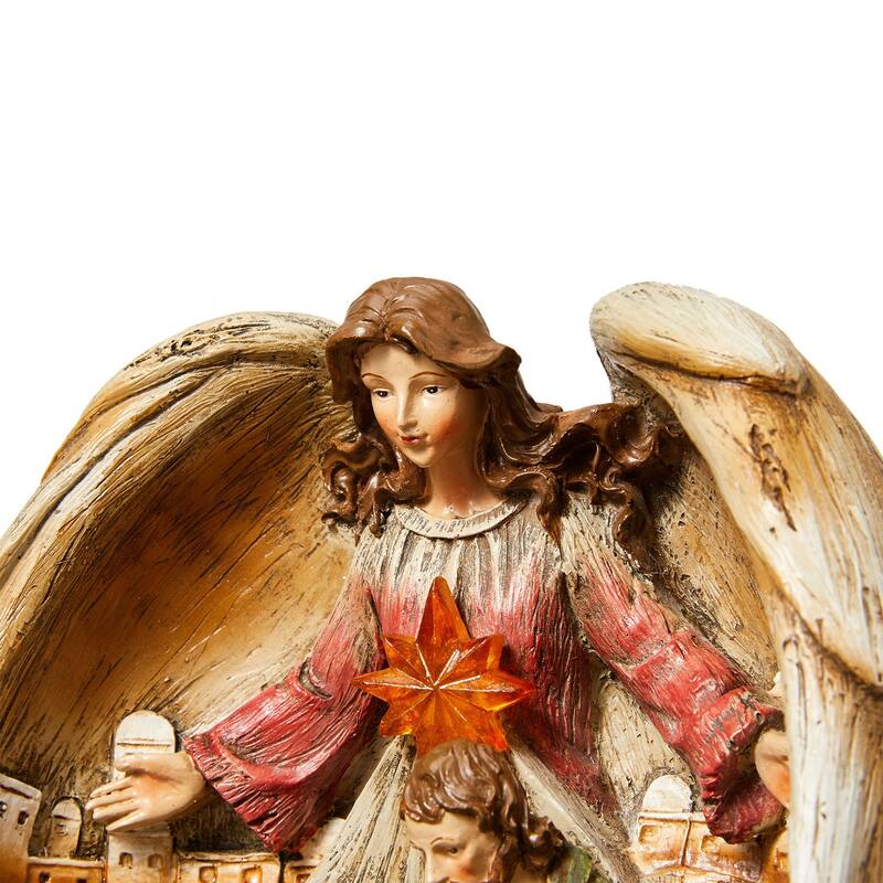 Glitzhome Resin Angel Christmas Nativity