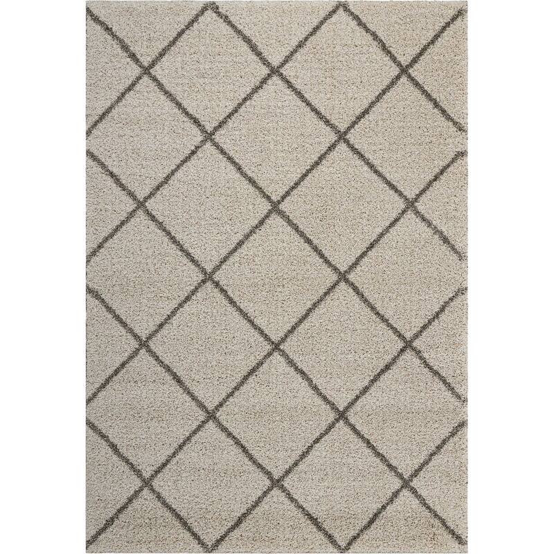 Nourison Brisbane Large Diamond Geometric Modern Shag Area Rug