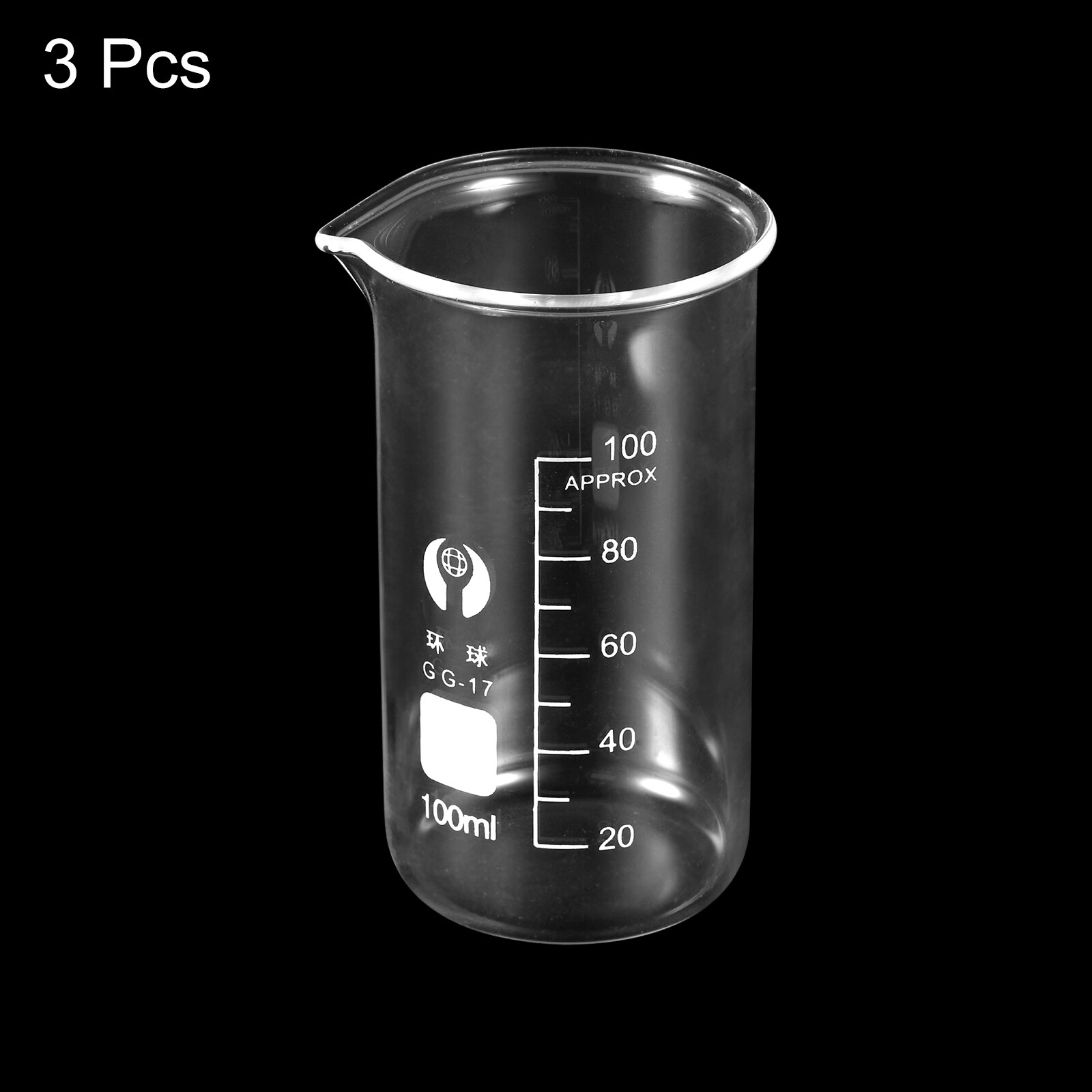 3pcs Graduated Measuring Cup Liquid Measuring Cup Glass Beaker for