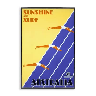 Stupell Sunshine & Surf Australia Framed Giclee Art Design By Marcus Jules