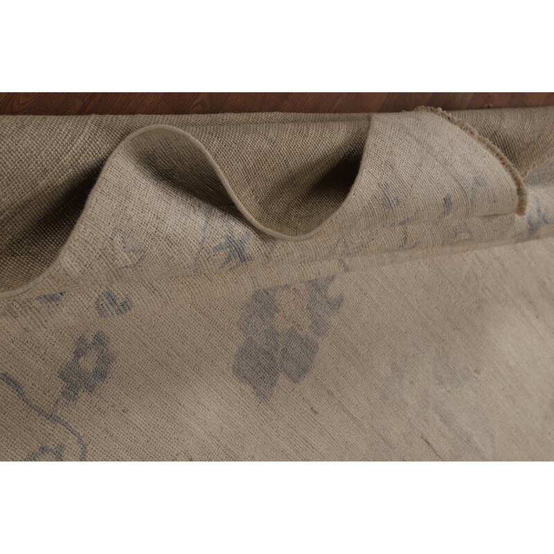 Vegetable Dye Oushak Turkish Rug Hand-Knotted Oriental Wool Carpet - 8'4"x 9'10"