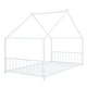 preview thumbnail 4 of 5, Twin Size Metal House Bed, White
