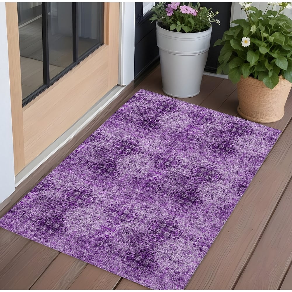 Alsi Garden-Inspired Weather Resistant Classic Meets Modern Outdoor Rug