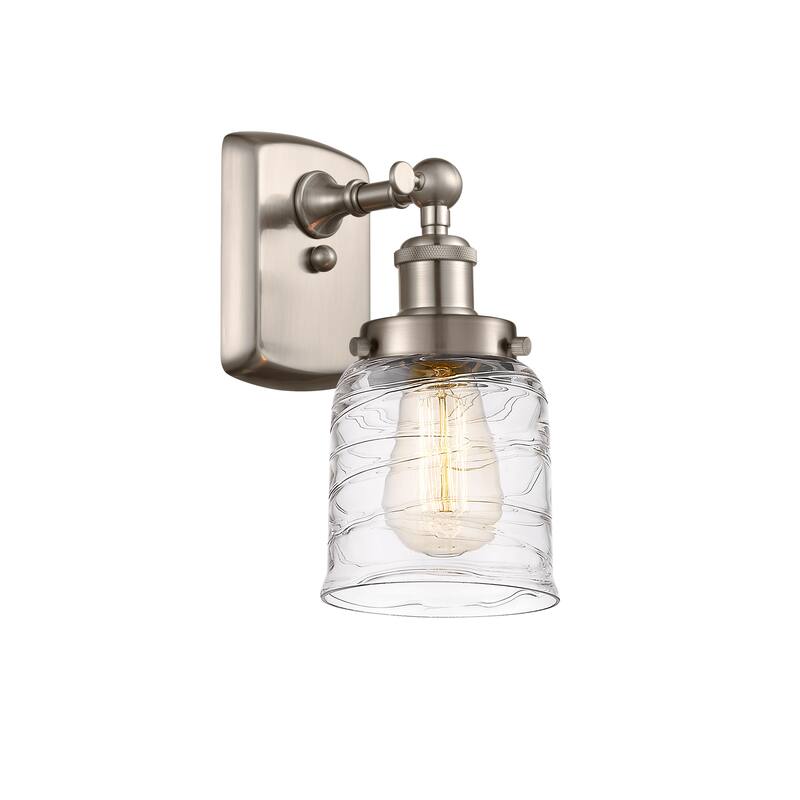 Innovations Lighting Ballston Urban Bell - 1 Light 5" Sconce - Deco Swirl/Brushed Satin Nickel