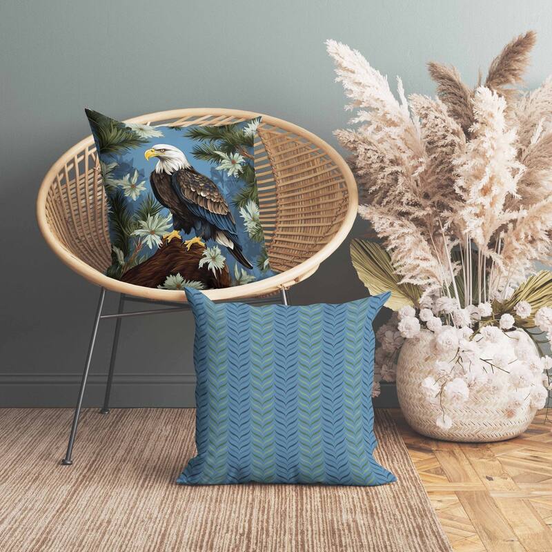 Eagle's Eden Faux Suede Reversible Throw Pillow Brown and Blue