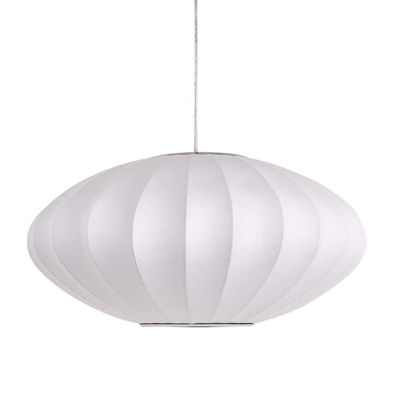 Modern Elegant 1-Light White Silk Pendant Light