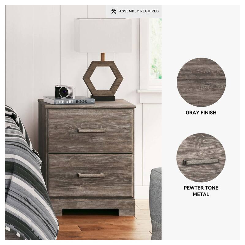Ralinksi Gray Two Drawer Nightstand