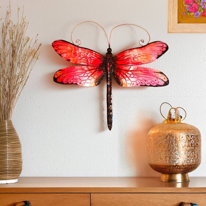 Dragonfly Wall Decor Red And Black