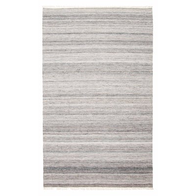 ECARPETGALLERY Flat-Weave Ankara FW Grey Wool Kilim - 5'0 x 8'1
