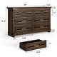 preview thumbnail 11 of 16, 8 Drawers Dresser Chests for Bedroom, 55" Wide Wood Rustic Chest of Drawers