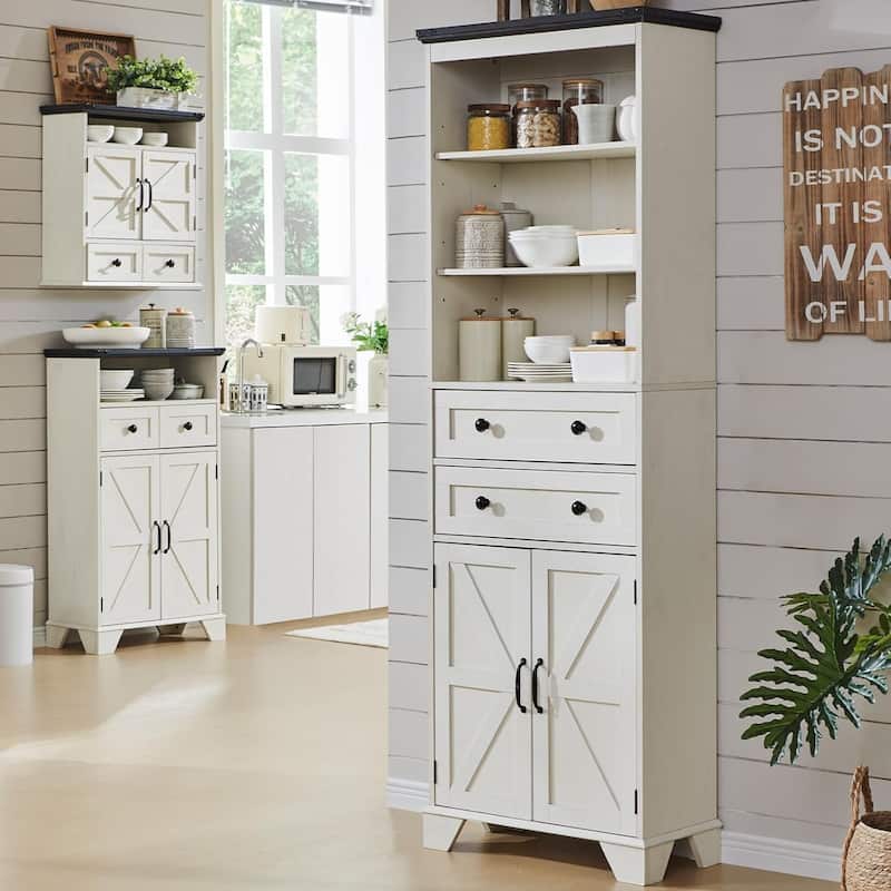 72" Tall Bathroom Storage Cabinet, Farmhouse Storage Cabinet