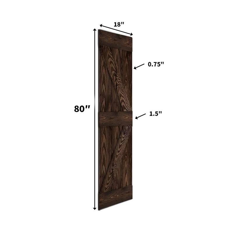 Coast Sequoia 30in./36in./48in. x 80in. Embossing Pine Wood Bi-Fold Barn Door With Sliding Hardware Kit