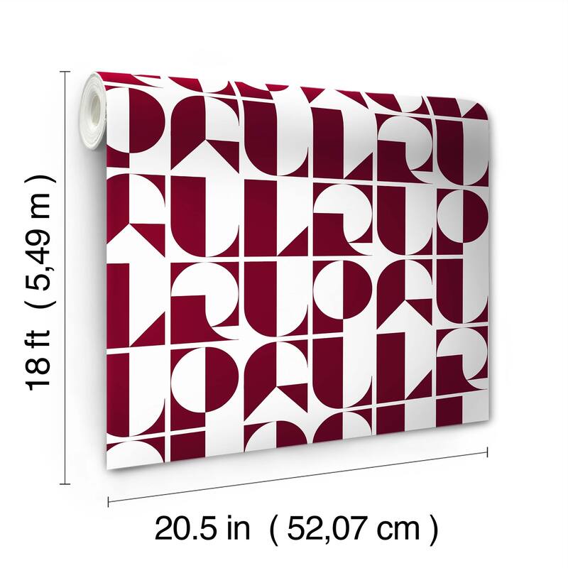 RuPaul RuDeco Oxblood Red Peel and Stick Wallpaper