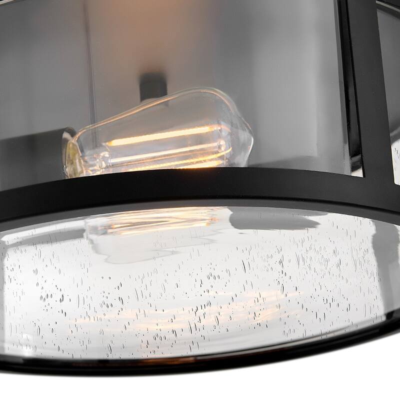 Lark 82053 Alfie 2 Light 14" Wide Flush Mount Drum Outdoor Ceiling