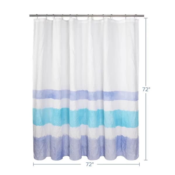 dimension image slide 1 of 4, Crinkle Stripe Textured Shower Curtain
