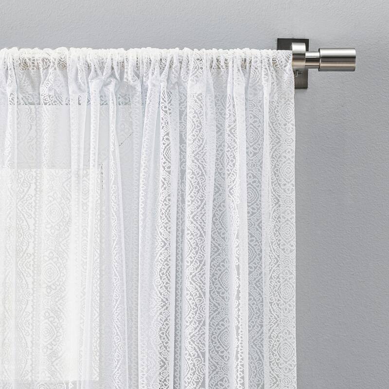 Stripe Lace Gorgeous Sheer Rod Pocket Valance