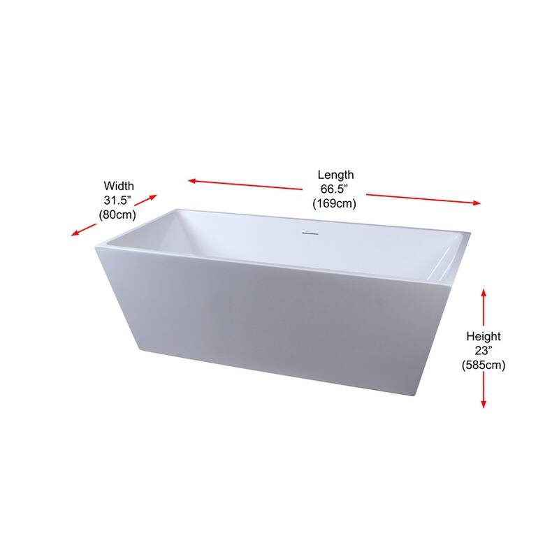 Timothy Soaking Rectangular Bathtub in Glossy White
