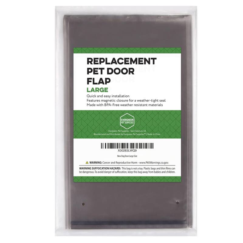 Large Replacement Dog Door Flap - Fits Petsafe Freedom PAC11-11039 - Flexible Doggy Door Flap for Small & Large Dogs - Black