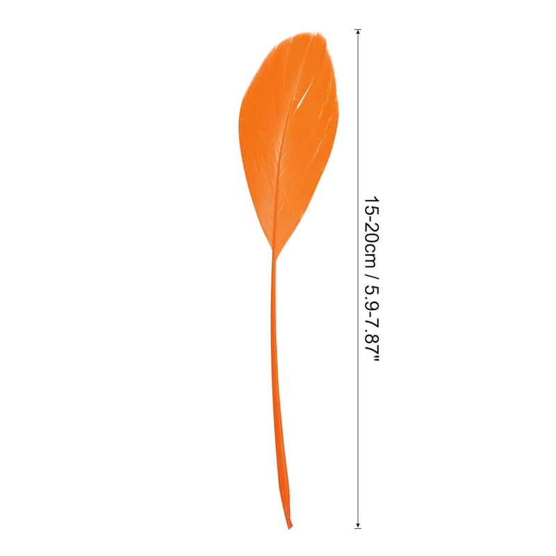 6-8 Inch Goose Feathers, 100 Pack Bulk Natural Feathers Style 4 - 6-8 Inch - Orange