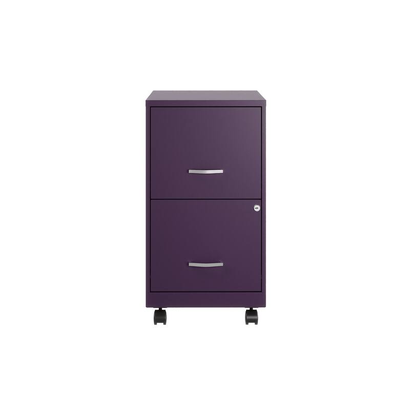 Space Solutions 18" 2 Drawer Mobile Smart Vertical File Cabinet, Teal