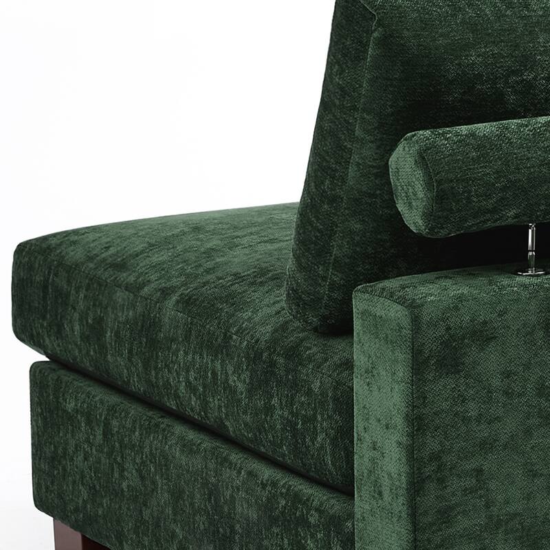 Modern Upholstered Chenille Modular Sectional Sofa with Pillow