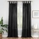 preview thumbnail 1 of 33, Vue Elements Priya Tab Top Window Curtain - 50x84 63 Inches - Black