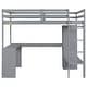 preview thumbnail 11 of 13, Full Size Loft Bed with L-shaped Desk,Wardrobe and Storage Shelves