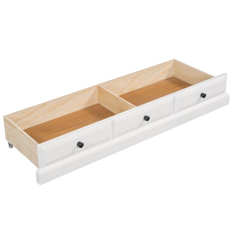 Solid Pine Murphy Bed Chest Cube Cabinet Bed with Charging Station and Large Storage Drawer, Full/Queen Size Murphy Bed Cabinet