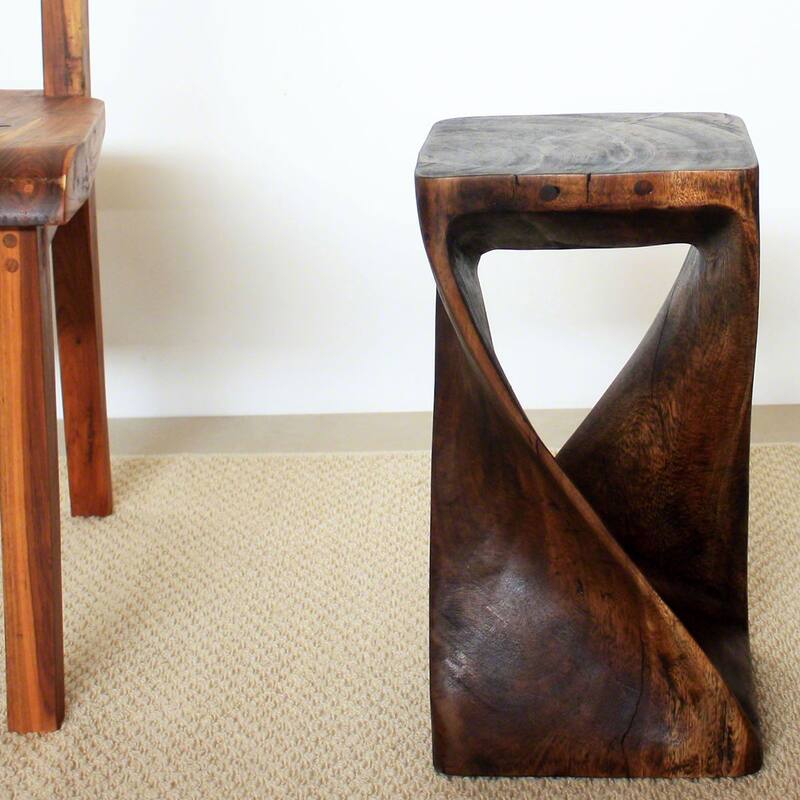 Haussmann® Original Wood Twist Stool 10 X 10 X 18 In High Mocha Oil - 10" x 10" x 18"