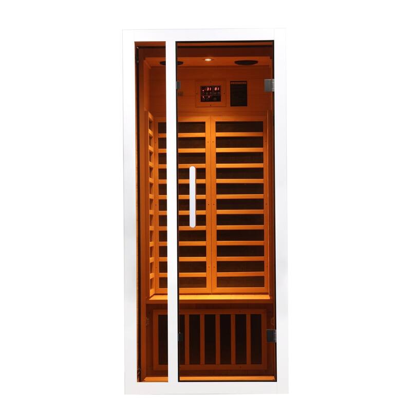 Vanity Art 1 or 2 Person Extendable Indoor FAR Infrared Sauna Bluetooth Compatible with 6 Carbon Heaters