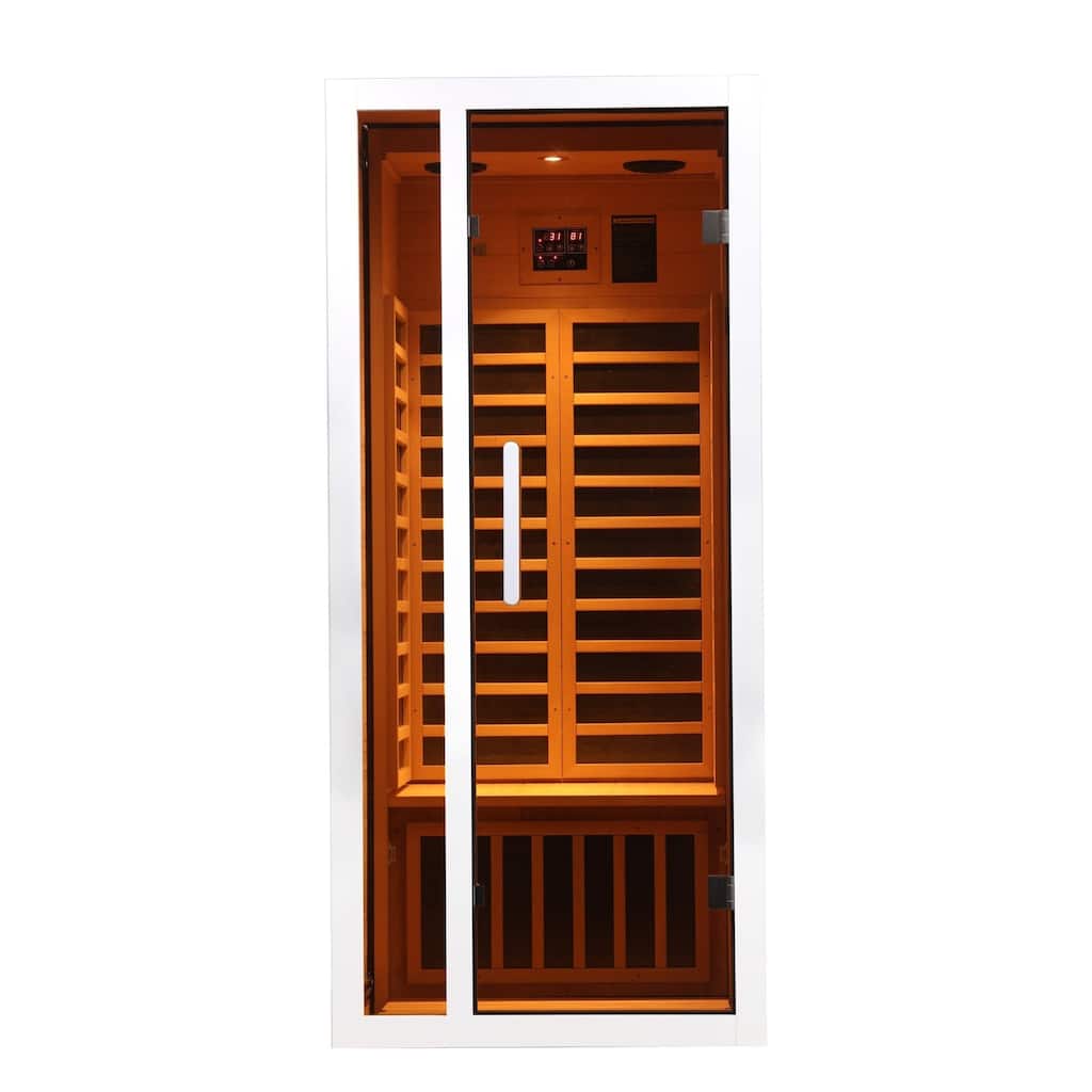 Vanity Art 1 or 2 Person Extendable Indoor FAR Infrared Sauna Bluetooth Compatible with 6 Carbon Heaters