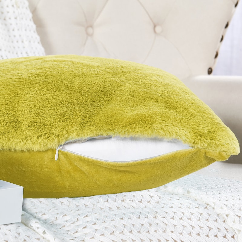 Home Soft Things FoxFauxFur Pillow Shell Set 2pcs 20"X20"