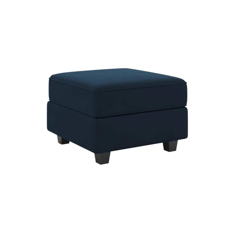 HomeRoots 26" Beige and Black Faux Leather Storage Ottoman
