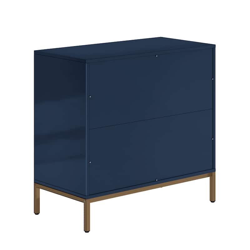 Clihome Modern Wooden Glossy 3-Drawer Storage Chest