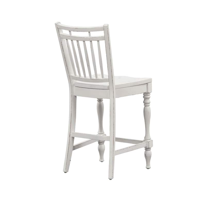 Magnolia Manor Antique White Weathered Bark Opt 5 Piece Gathering Table Set