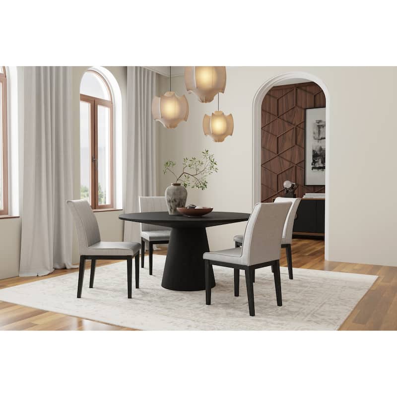 Alpine Furniture Cove 59" Round Dining Table, Vintage Black
