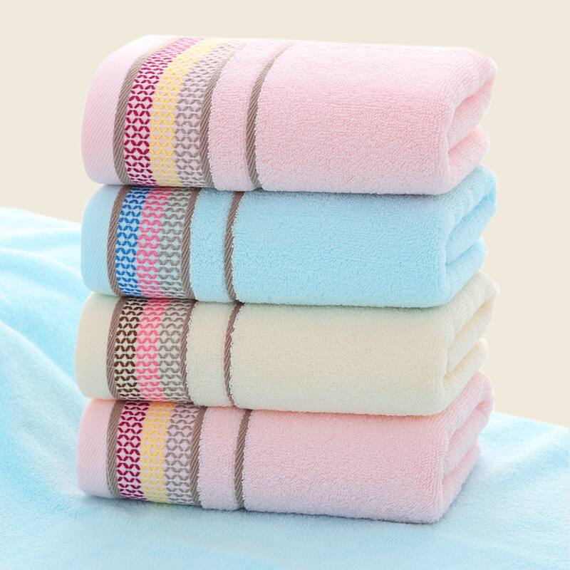 Hand Towels for Bathroom Cotton Striped Pattern Absorbent Soft Decorative Hands Face Towel
