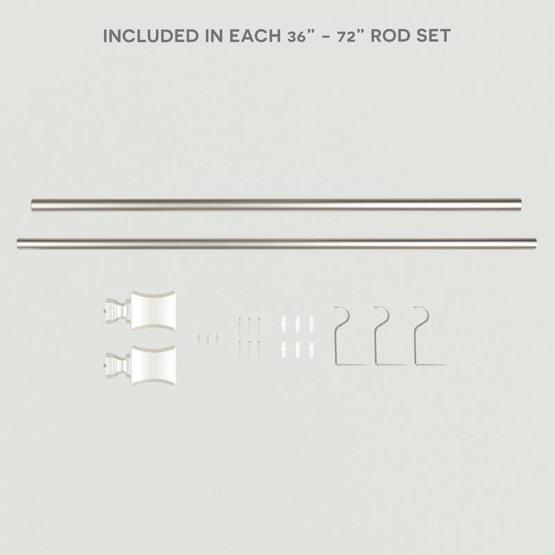 ATI Home Loran 1" Adjustable Window Curtain Rod and Finial Set