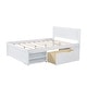preview thumbnail 26 of 25, Full Size Platform Bed With Drawer And Two Shelves, Easy to Assemble, No Box Spring Required